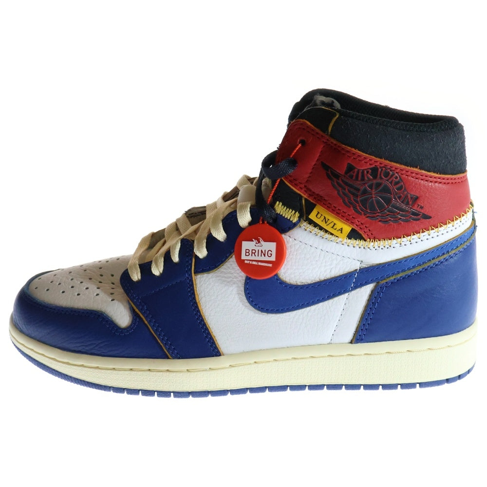 NIKE(ナイキ) ×UNION AIR JORDAN 1 RETRO HI NRG BV1300-146 ユニオン エアジョーダン1 レトロ ハイカットスニーカー ホワイト/ブルー/レッド US9/27cm