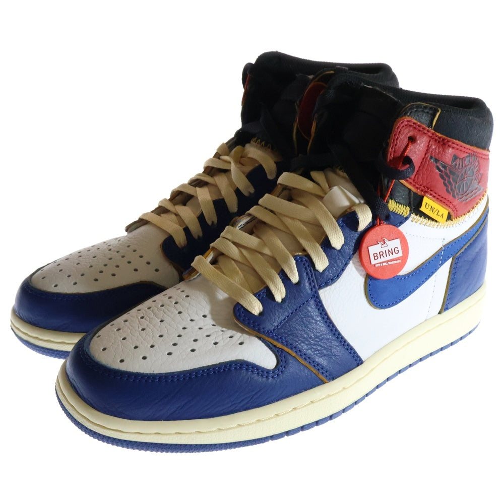 NIKE(ナイキ) ×UNION AIR JORDAN 1 RETRO HI NRG BV1300-146 ユニオン エアジョーダン1 レトロ ハイカットスニーカー ホワイト/ブルー/レッド US9/27cm