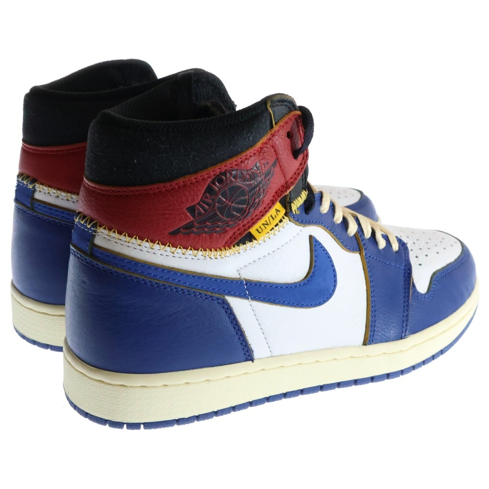 NIKE(ナイキ) ×UNION AIR JORDAN 1 RETRO HI NRG BV1300-146 ユニオン エアジョーダン1 レトロ ハイカットスニーカー ホワイト/ブルー/レッド US9/27cm