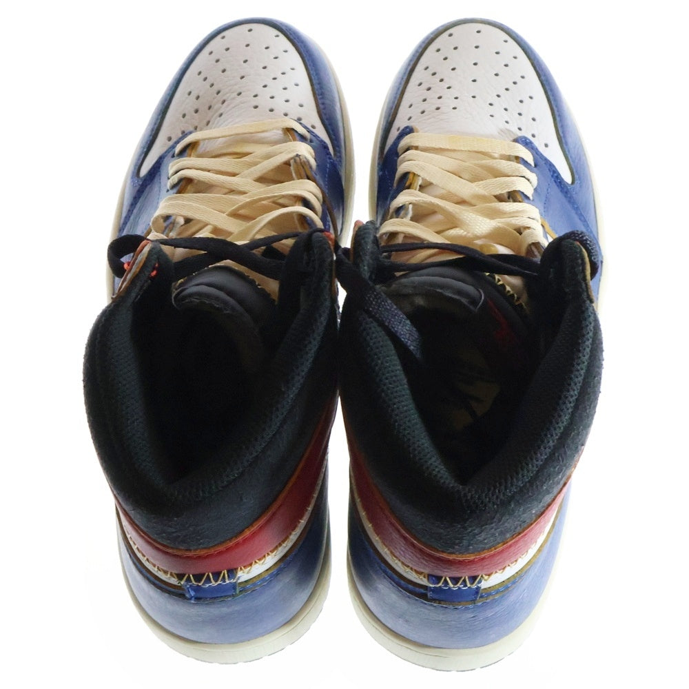 NIKE(ナイキ) ×UNION AIR JORDAN 1 RETRO HI NRG BV1300-146 ユニオン エアジョーダン1 レトロ ハイカットスニーカー ホワイト/ブルー/レッド US9/27cm