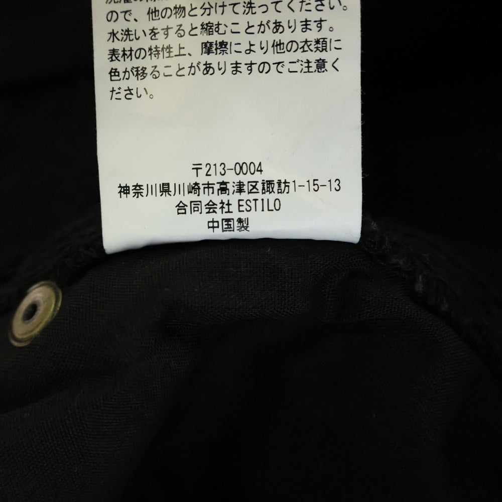 NO BRAND(ノーブランド) ペイズリー柄 カーペンターパンツ ブラック