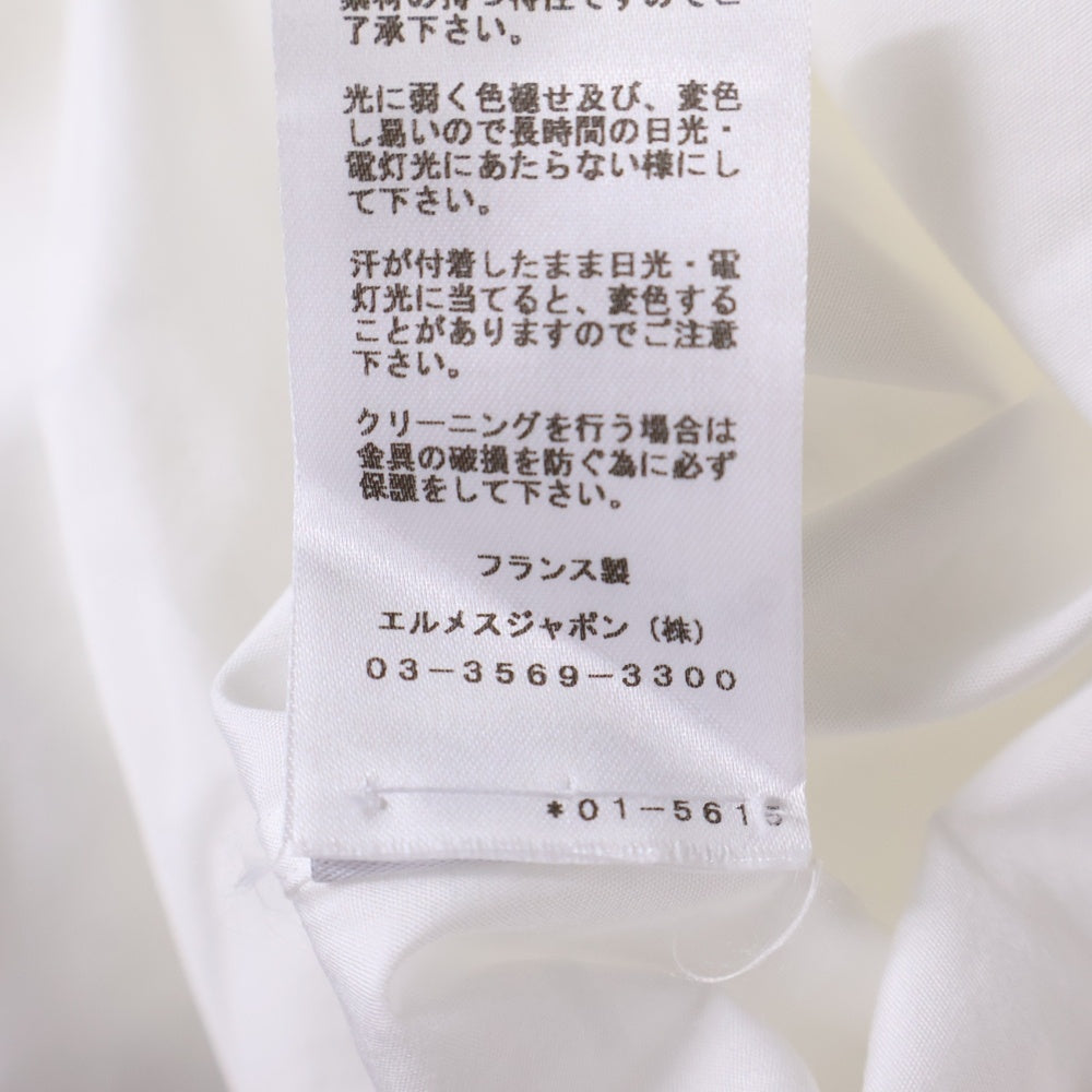 HERMES(エルメス) ハイネック ルーズフィット ドローコード付 長袖シャツ ホワイト