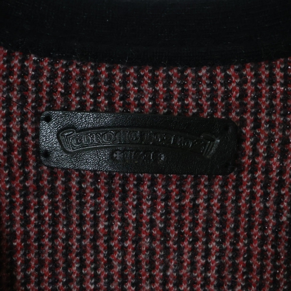 CHROME HEARTS(クロムハーツ) BIG CITY チェック柄カシミアニットカーディガン グレー