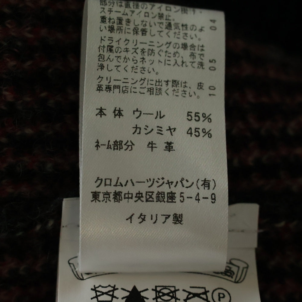 CHROME HEARTS(クロムハーツ) BIG CITY チェック柄カシミアニットカーディガン グレー