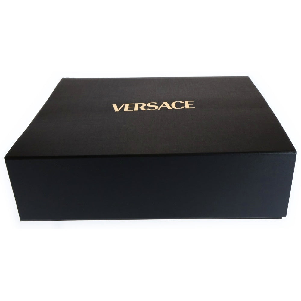 VERSACE(ヴェルサーチ) 袖メデューサ ロゴ総柄 バスローブ ガウン ブラック/イエロー ZACJ00008