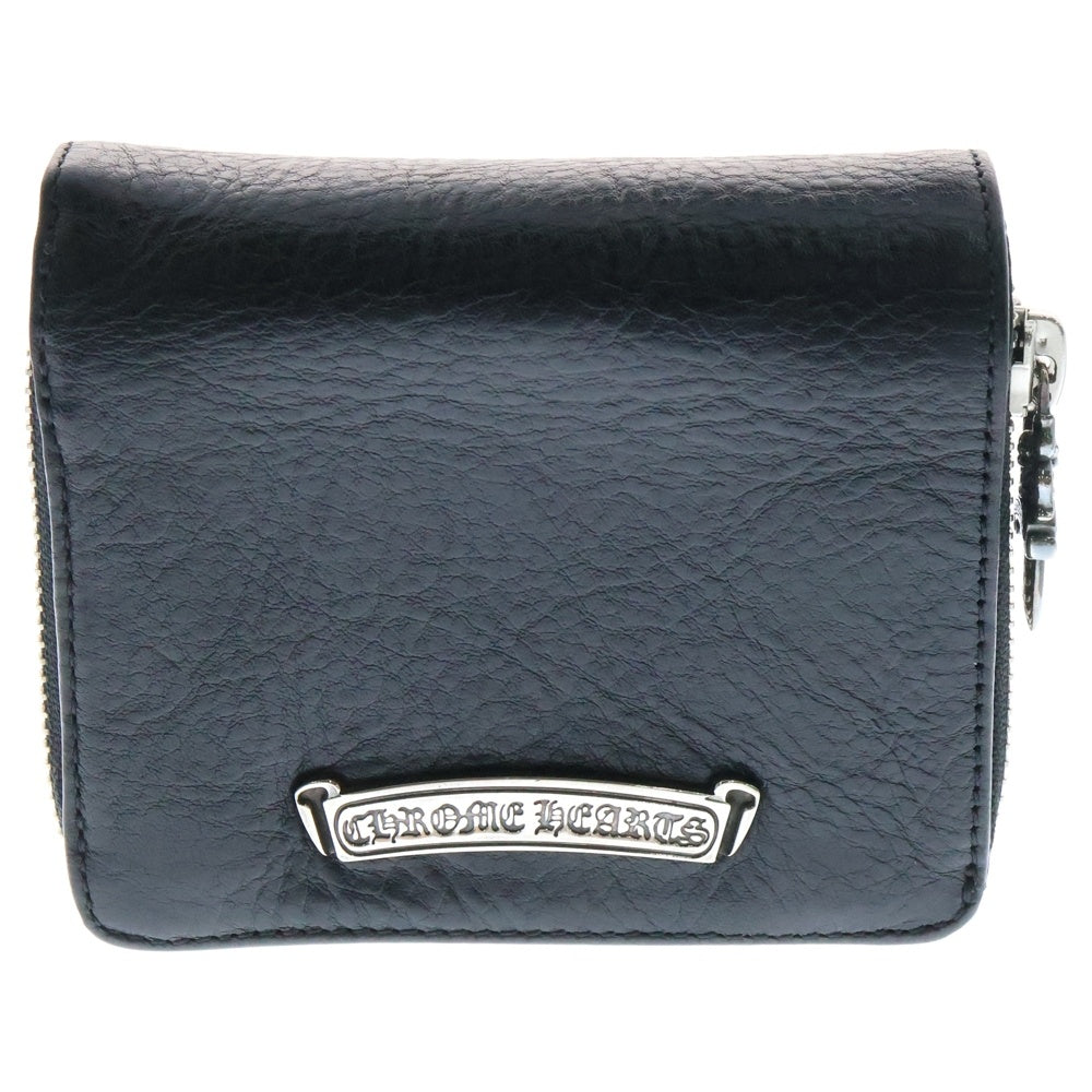 CHROME HEARTS(クロムハーツ) SQ ZIP BILL スクエアジップビル レザーウォレット 財布 ブラック BCA376