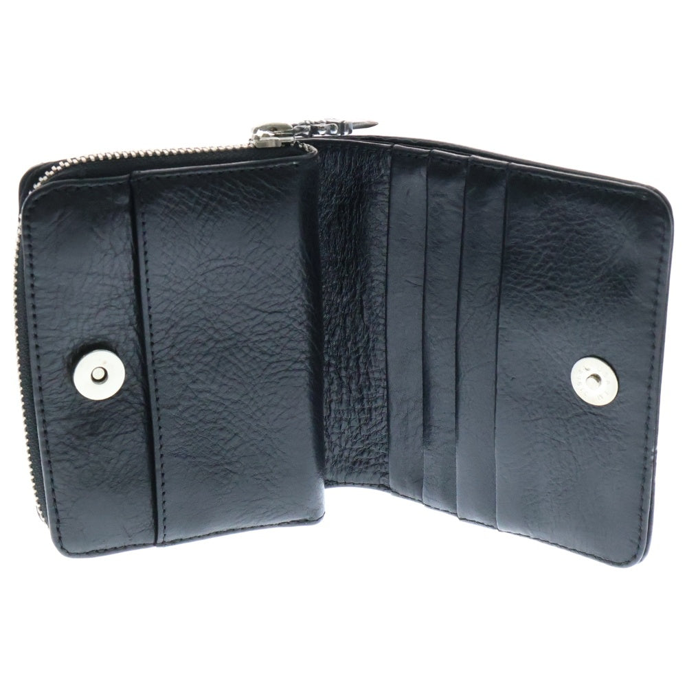 CHROME HEARTS(クロムハーツ) SQ ZIP BILL スクエアジップビル レザーウォレット 財布 ブラック BCA376