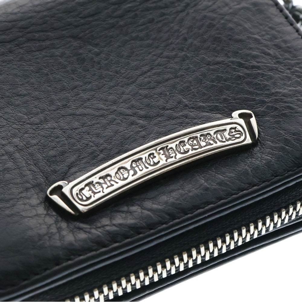 CHROME HEARTS(クロムハーツ) SQ ZIP BILL スクエアジップビル レザーウォレット 財布 ブラック BCA376