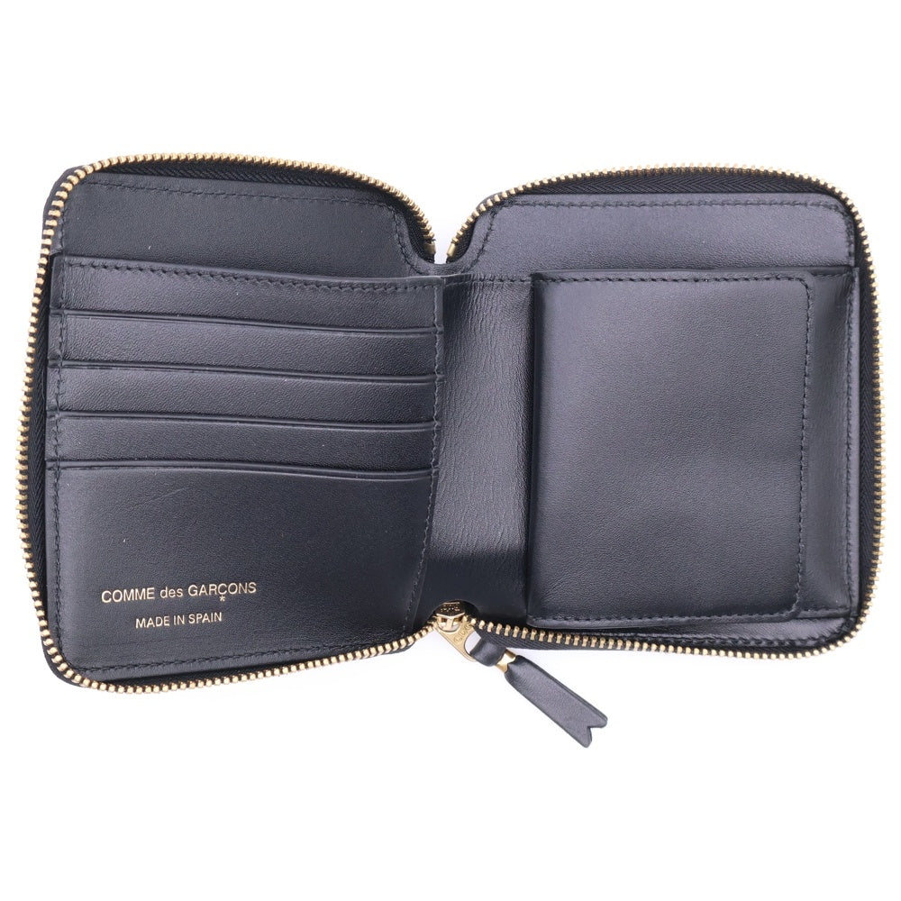 COMME des GARCONS(コムデギャルソン) EMBOSSED LOGOTYPE1 エンボスロゴ ジップ ウォレット ブラック SA2100EL