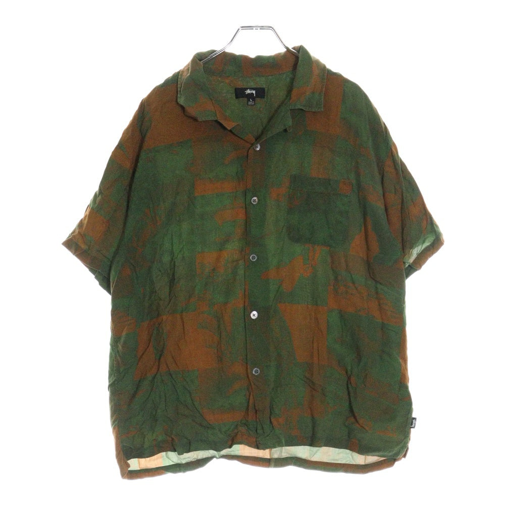 STUSSY(ステューシー) 22SS Photo Film Shirt フォト フィルム 半袖シャツ ブラウン/グリーン 1110241