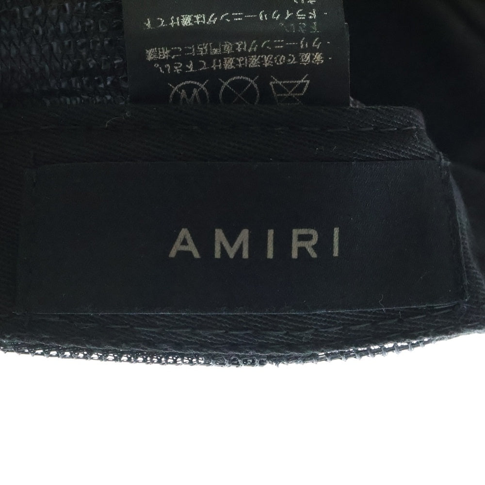 AMIRI(アミリ) ロゴ刺繍 メッシュトラッカーキャップ ブラック SR1XMAH009SAMHDC