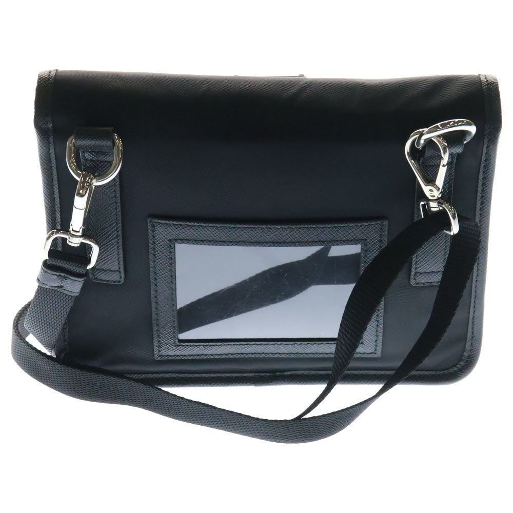 PRADA(プラダ) RE NYLON TESSUTO+SAFFIANO ショルダーバッグ バッグ ナイロン サフィアーノレザー ブラック 2ZH1082DMHF0002