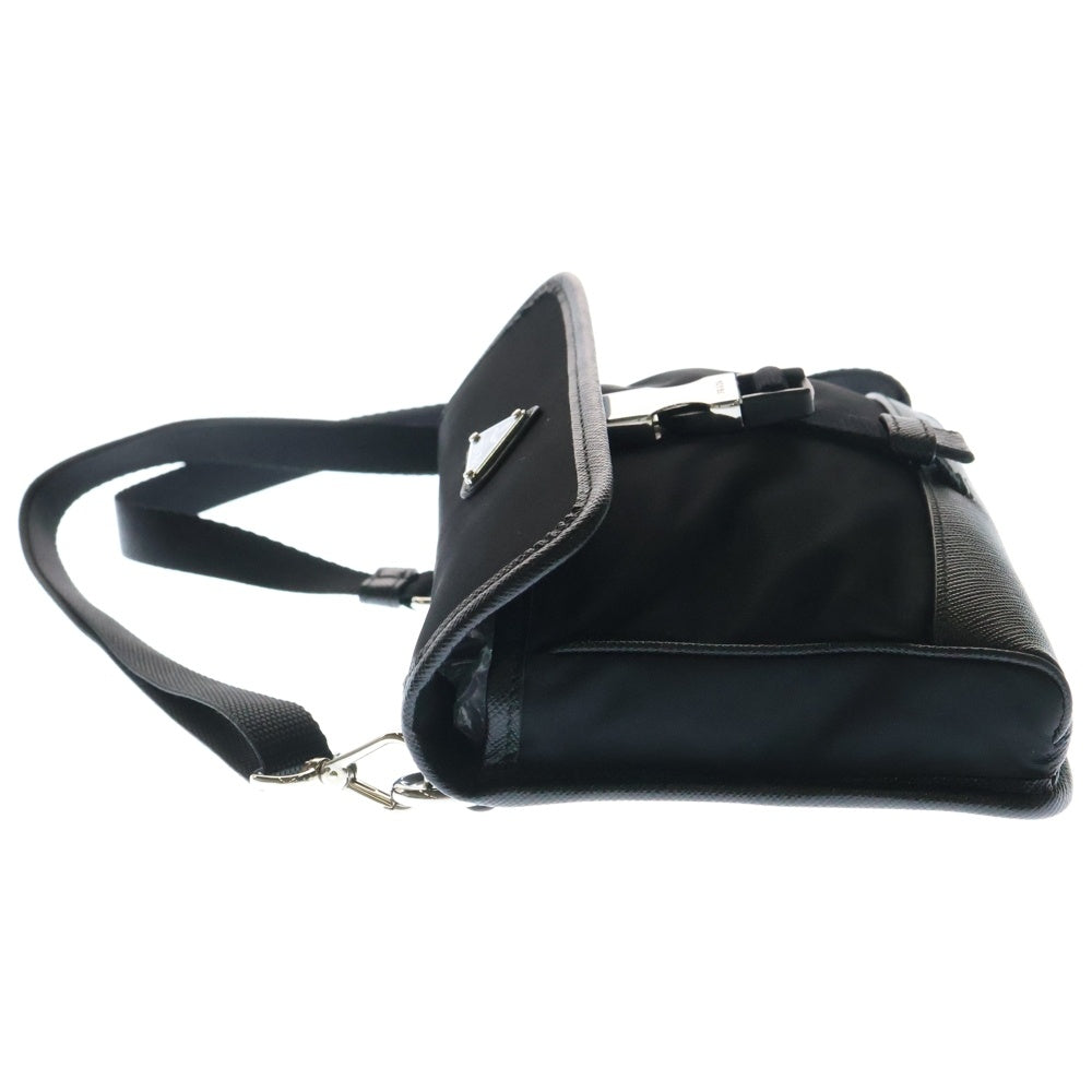 PRADA(プラダ) RE NYLON TESSUTO+SAFFIANO ショルダーバッグ バッグ ナイロン サフィアーノレザー ブラック 2ZH1082DMHF0002