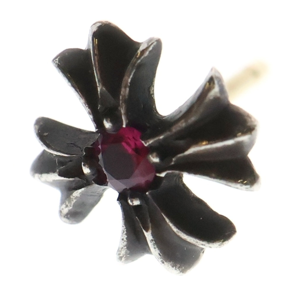 CHROME HEARTS(クロムハーツ) No2 CH PLS RUBY CHプラス アフター1ルビー スタッドピアス シルバー/レッド ※キャッチなし