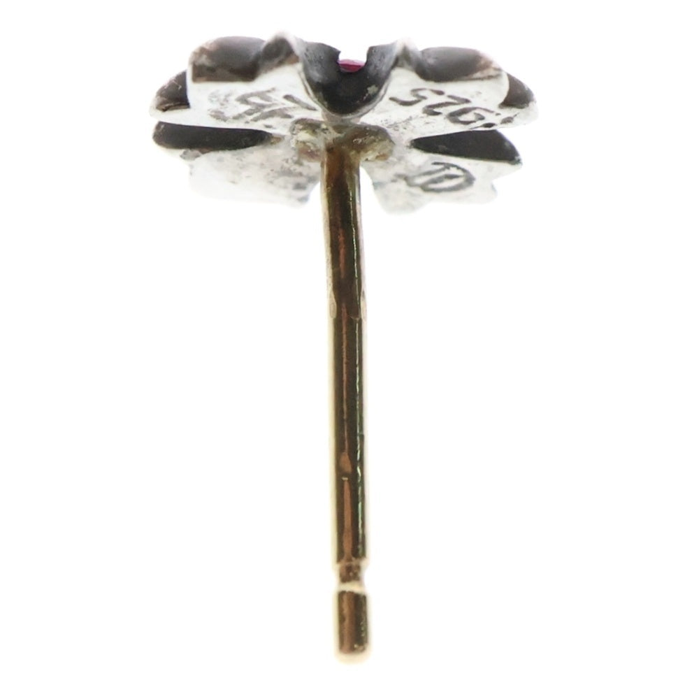 CHROME HEARTS(クロムハーツ) No2 CH PLS RUBY CHプラス アフター1ルビー スタッドピアス シルバー/レッド ※キャッチなし