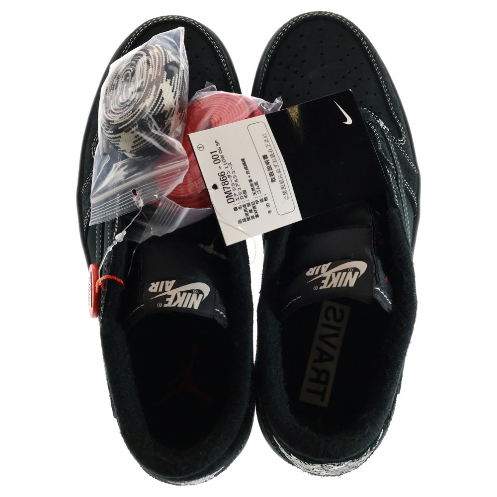 NIKE(ナイキ) ×TRAVIS SCOTT AIR JORDAN 1 LOW OG SP BLACK PHANTOM トラヴィススコット エアジョーダン1 ブラックファントム ローカットスニーカー US7/25cm DM7866-001