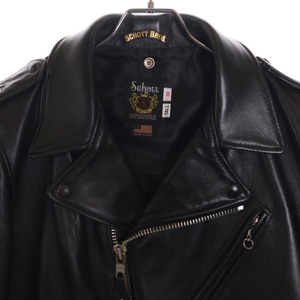 SCHOTT(ショット) 217US SHEEP ONESTAR シープワンスター シープスキン レザーダブルライダースジャケット ブラック 7821950021