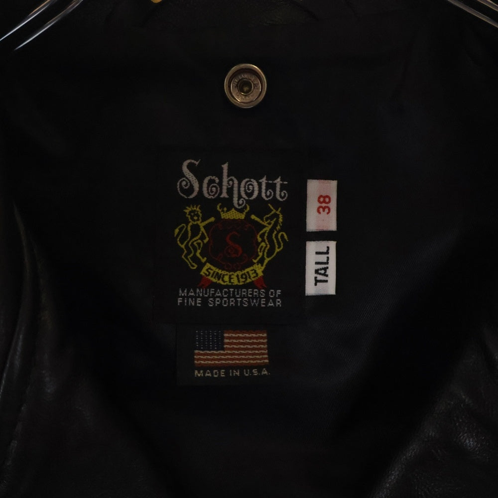 SCHOTT(ショット) 217US SHEEP ONESTAR シープワンスター シープスキン レザーダブルライダースジャケット ブラック 7821950021