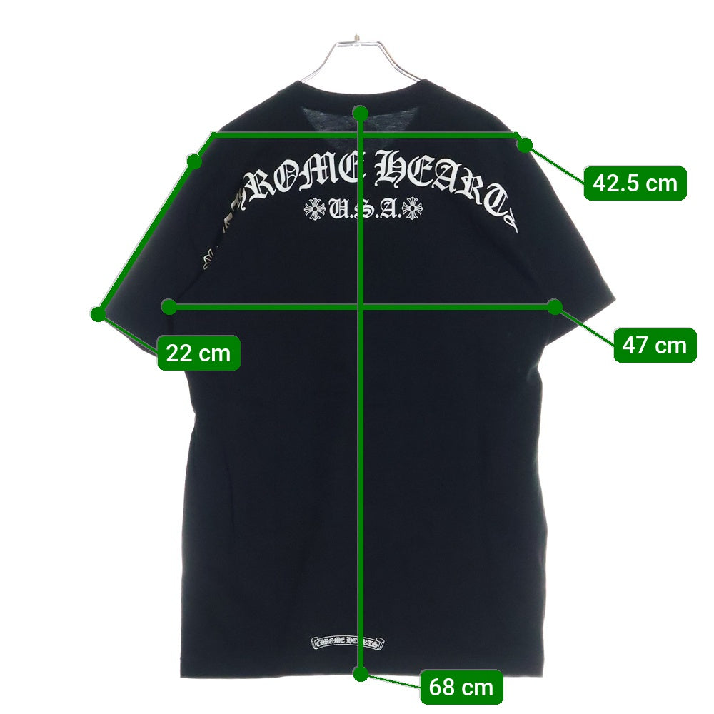 CHROME HEARTS(クロムハーツ) USA Logo S/S TEE スクロールロゴプリントクルーネック半袖Tシャツ ブラック