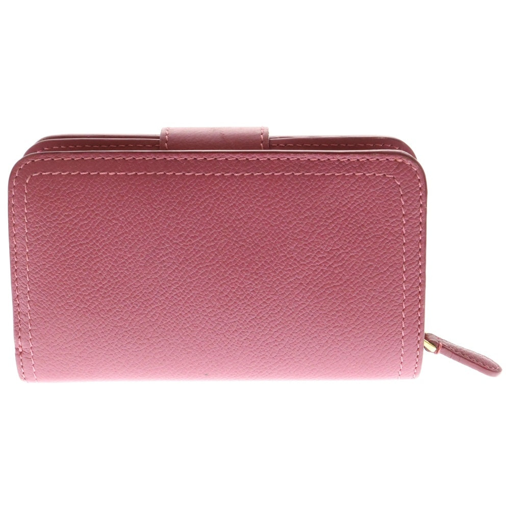 BURBERRY(バーバリー) ロゴ刻印 バックル付 レザー 二つ折り 財布 ウォレット ピンク