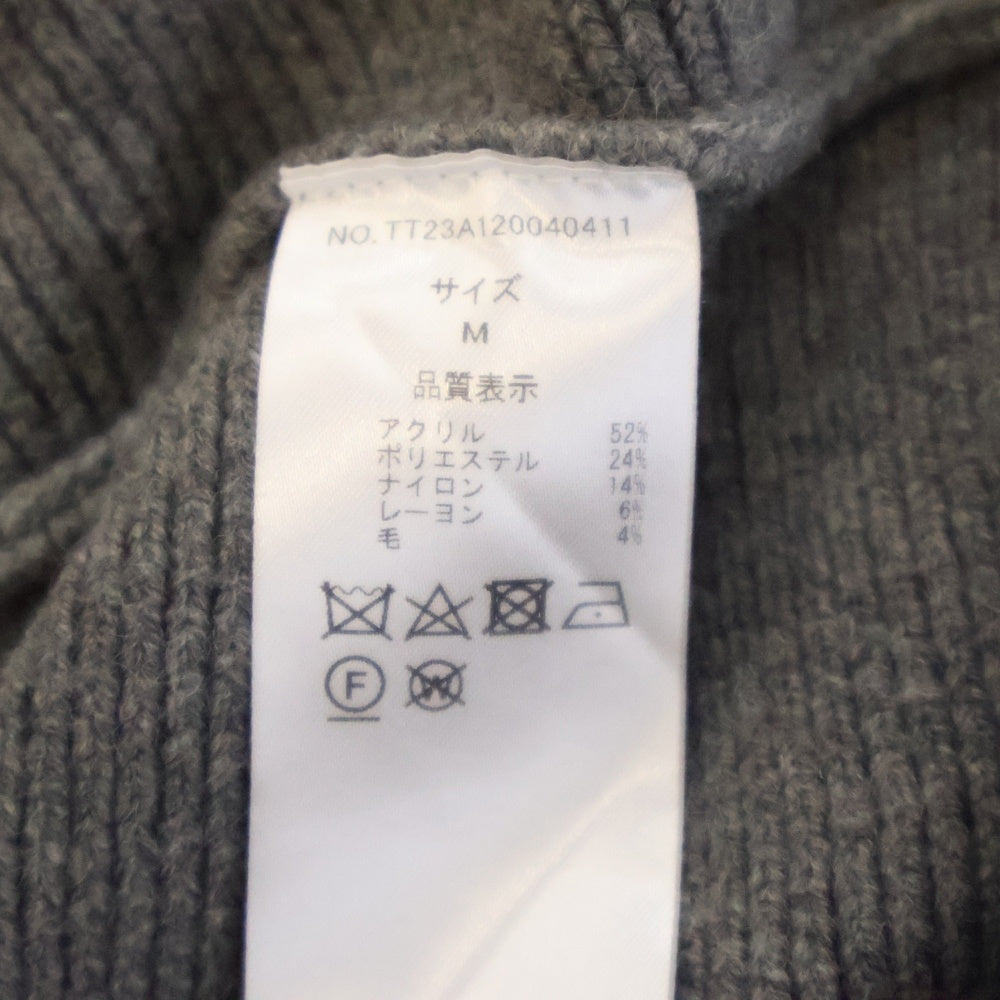 NO BRAND(ノーブランド) REIMS FLARE ONEPIECE ランス フレアワンピース ニット 長袖ワンピース レディース グレー TT23A120040411