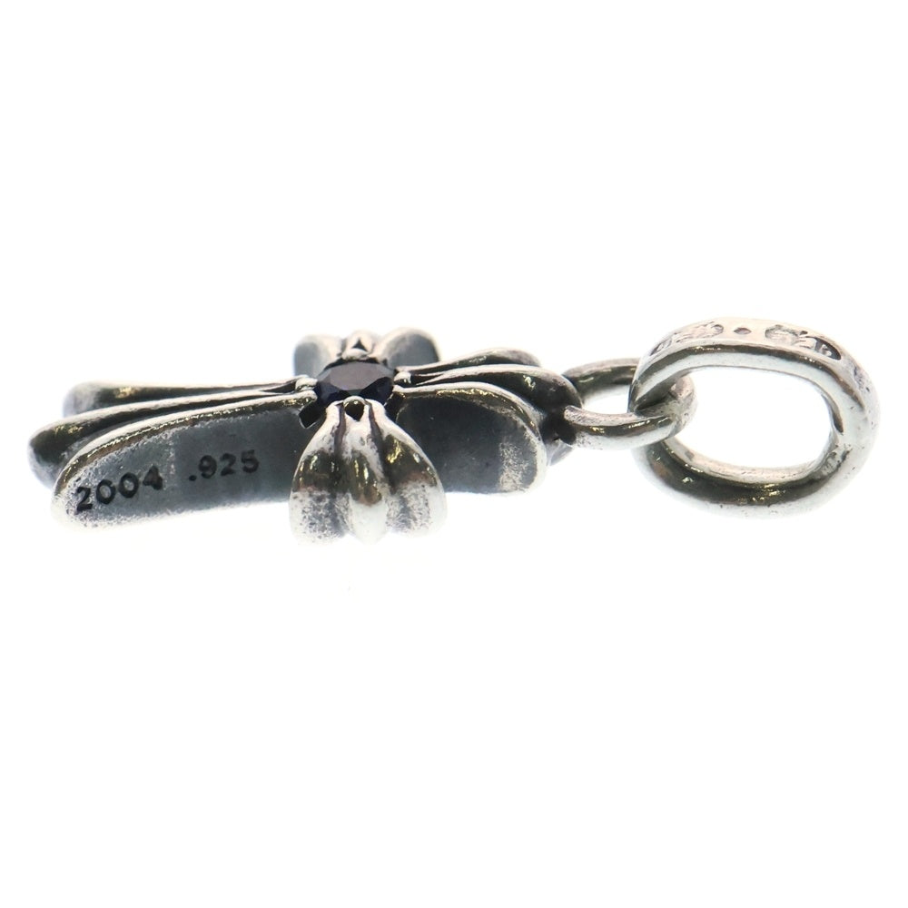 CHROME HEARTS(クロムハーツ) CRS BBYFAT SAPH ベイビーファットクロス 両面1サファイア ペンダントトップ シルバー