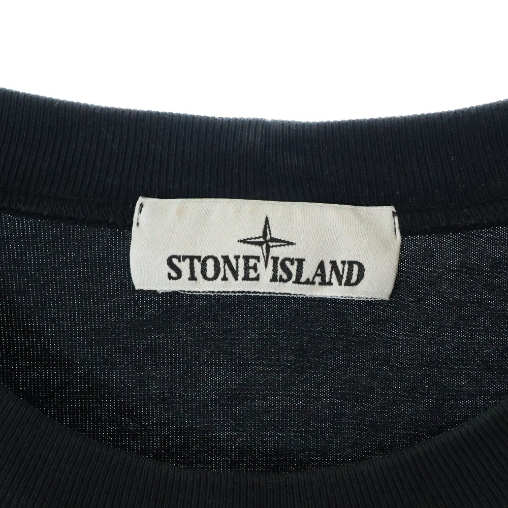STONE ISLAND(ストーンアイランド) ワッペン付き長袖Tシャツ ロングスリーブカットソー ブラック 801563750