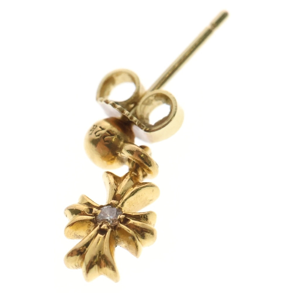 CHROME HEARTS(クロムハーツ) 22K TNY E CH PLS 1DIA タイニーE CHプラス ドロップピアス 1ダイヤ ゴールド BCA024