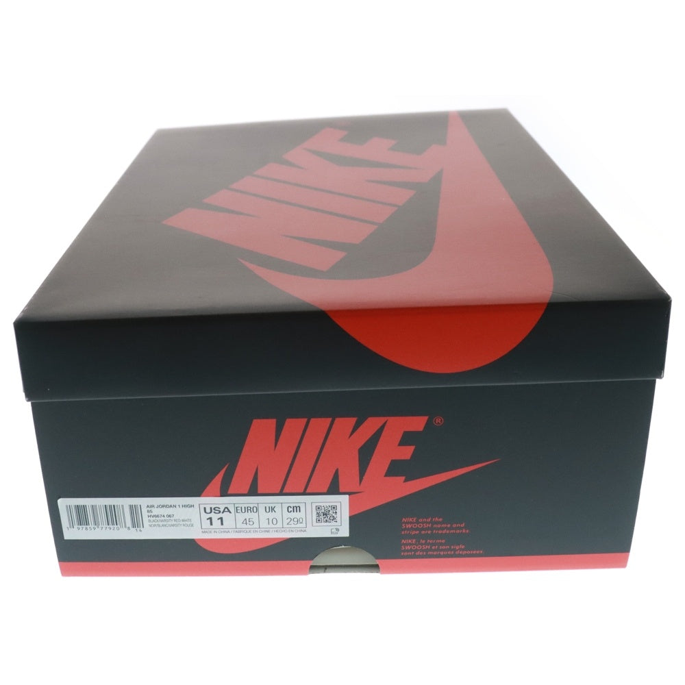 NIKE(ナイキ) AIR JORDAN1 HIGH 85 BRED(2025) エアジョーダン1 ブレッド ハイカットスニーカー ブラック/レッド US11/29.0cm HV6674-067