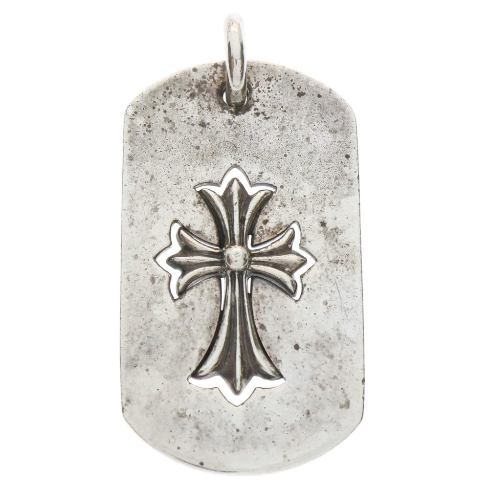 CHROME HEARTS(クロムハーツ) D TAG LRG TNY CRS カットアウトタイニーCHクロス ラージドッグタグ ネックレストップ シルバー