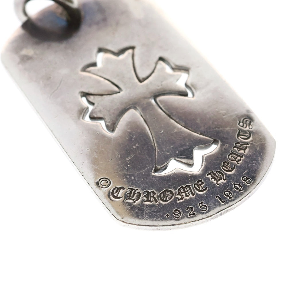 CHROME HEARTS(クロムハーツ) D TAG LRG TNY CRS カットアウトタイニーCHクロス ラージドッグタグ ネックレストップ シルバー