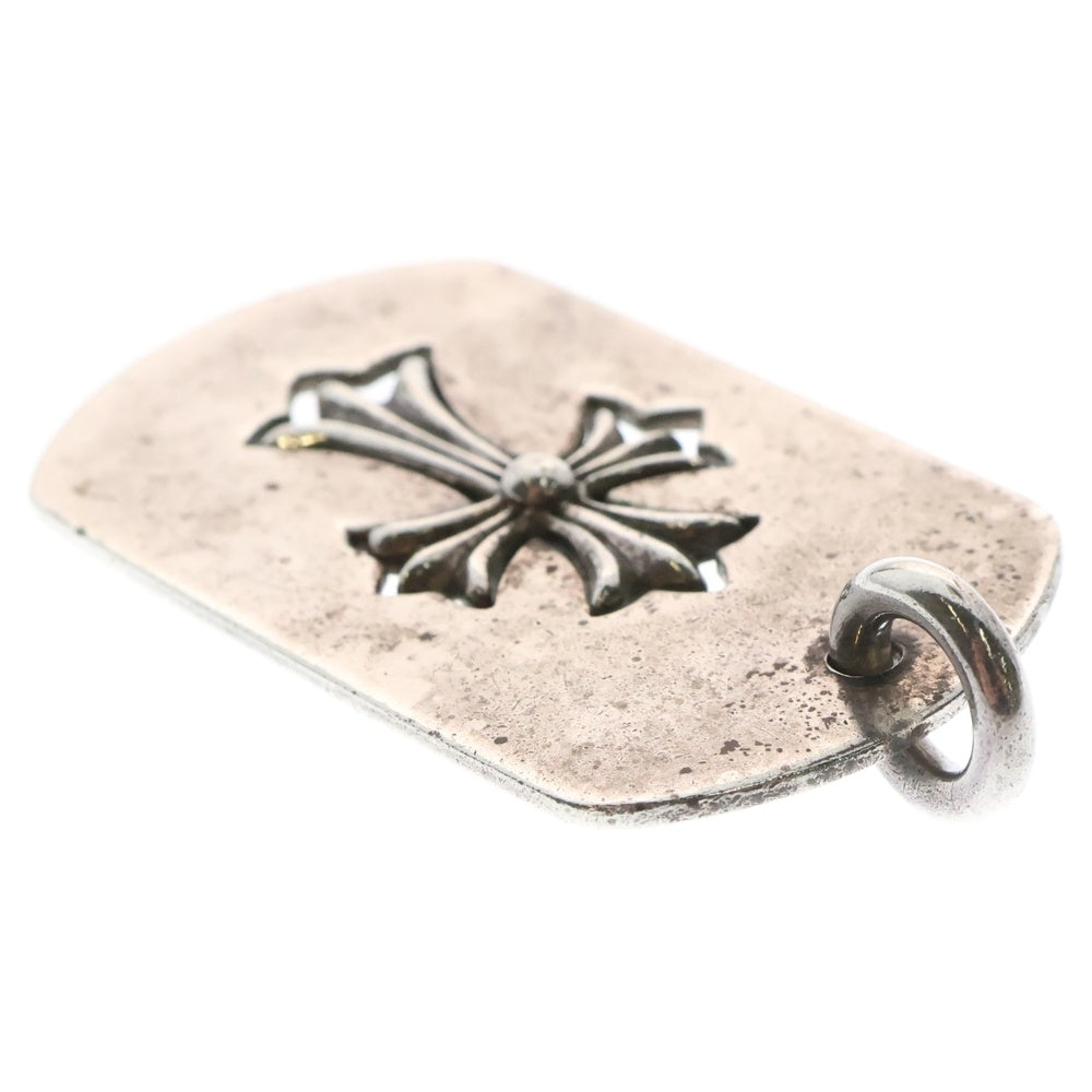 CHROME HEARTS(クロムハーツ) D TAG LRG TNY CRS カットアウトタイニーCHクロス ラージドッグタグ ネックレストップ シルバー