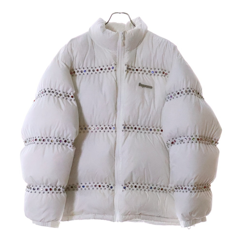 SUPREME(シュプリーム) 22SS ×B.B Simon Studded Puffer Jacket ビービーサイモン スタッズ装飾ダウンジャケット ホワイト