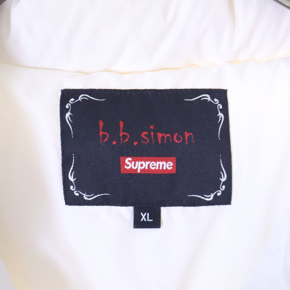 SUPREME(シュプリーム) 22SS ×B.B Simon Studded Puffer Jacket ビービーサイモン スタッズ装飾ダウンジャケット ホワイト