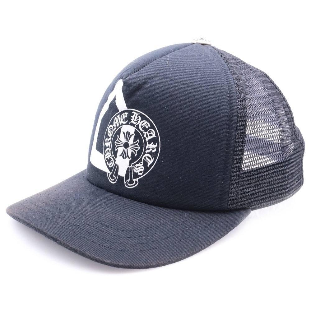 CHROME HEARTS(クロムハーツ) ×DOVER STREET MARKET TRUCKER CAP ドーバーストリートマーケット トラッカーキャップ DSMクロスボール付メッシュキャップ 帽子 ブラック