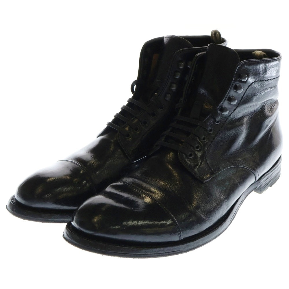 OFFICINE CREATIVE(オフィチーネクリエイティブ) ストレートチップ レザーレースアップブーツ ブラック