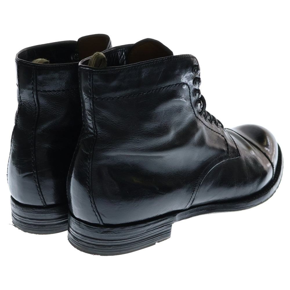 OFFICINE CREATIVE(オフィチーネクリエイティブ) ストレートチップ レザーレースアップブーツ ブラック