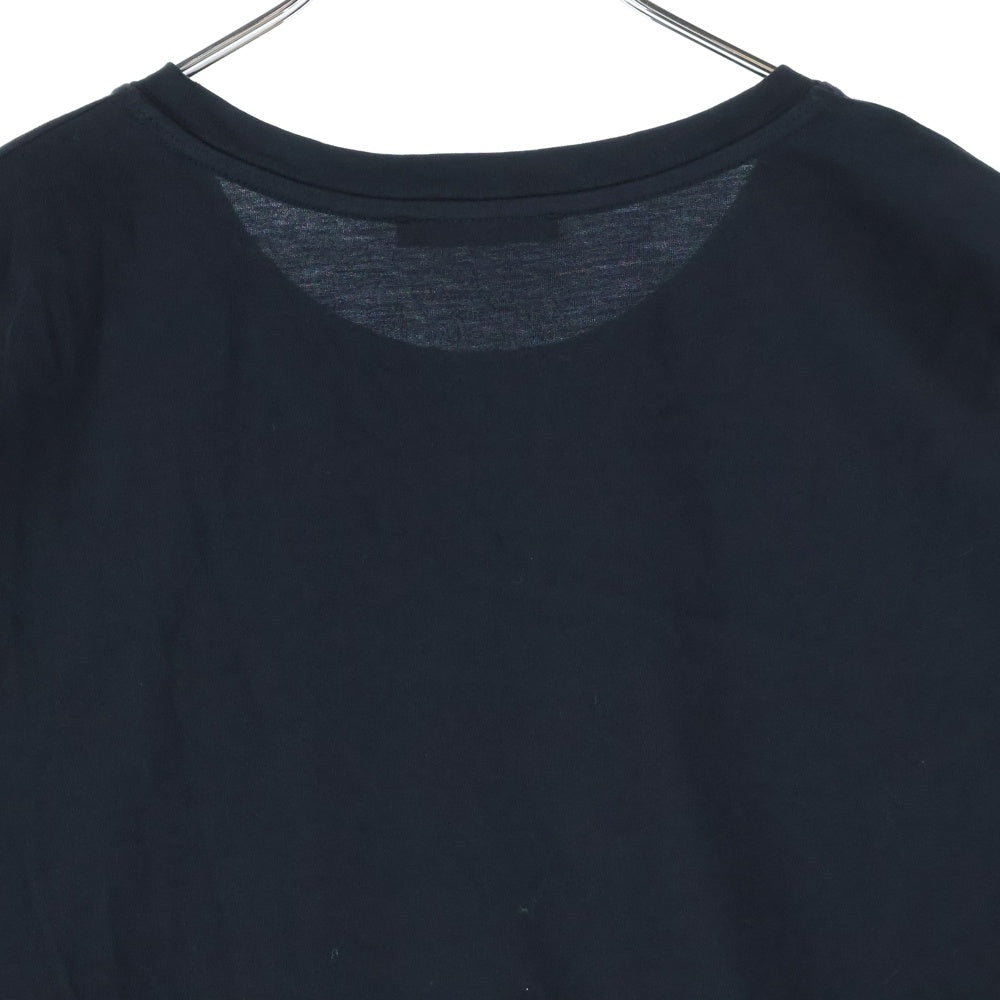 BALMAIN(バルマン) メタリックロゴプリント半袖Tシャツ クルーネックカットソー ブラック W8H8601I258