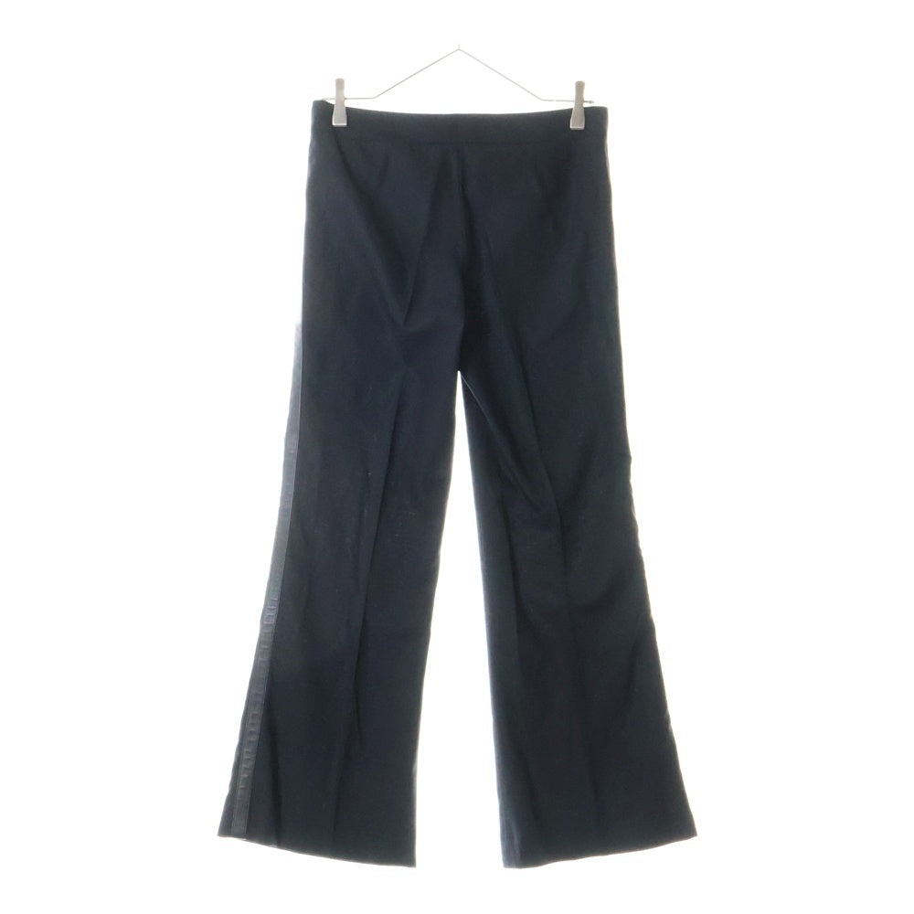 CHROME HEARTS(クロムハーツ) TAXEDO V1J SIDE サイドレザーライン入り タキシードパンツ スラックスパンツ レディース ブラック