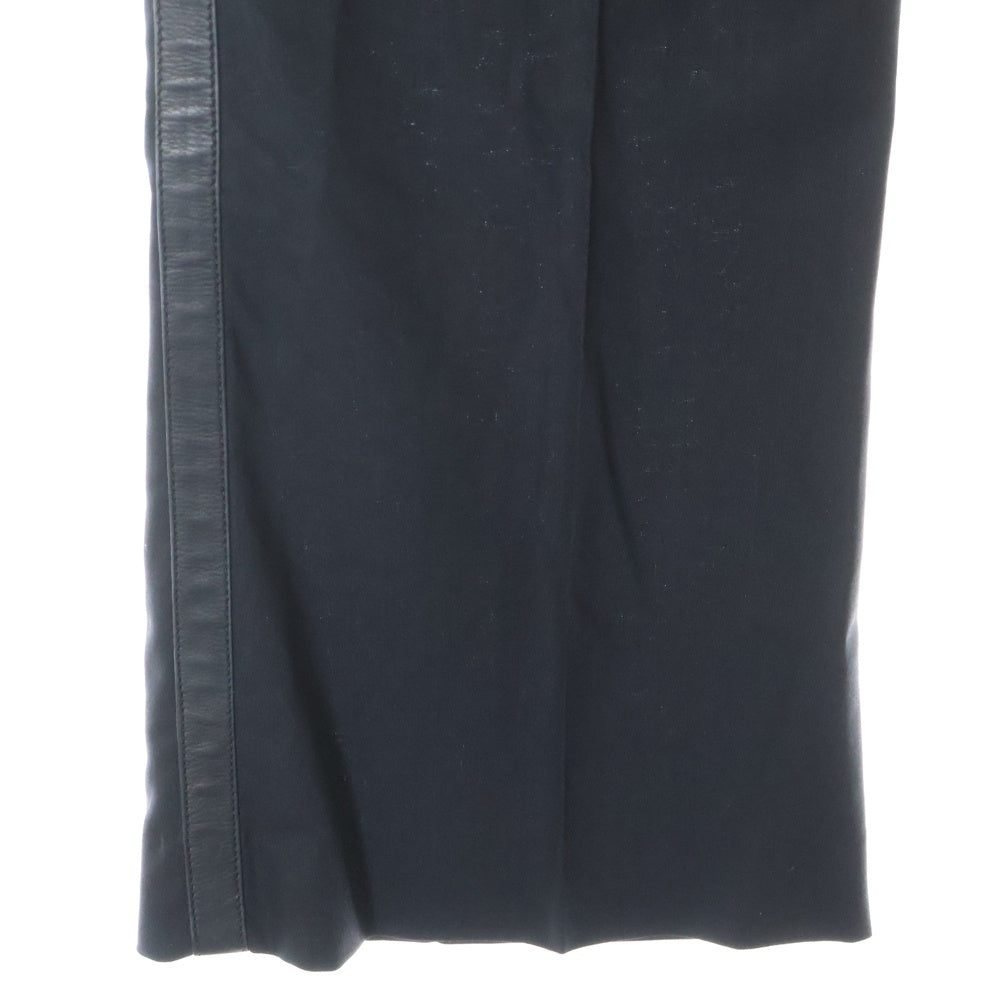 CHROME HEARTS(クロムハーツ) TAXEDO V1J SIDE サイドレザーライン入り タキシードパンツ スラックスパンツ レディース ブラック
