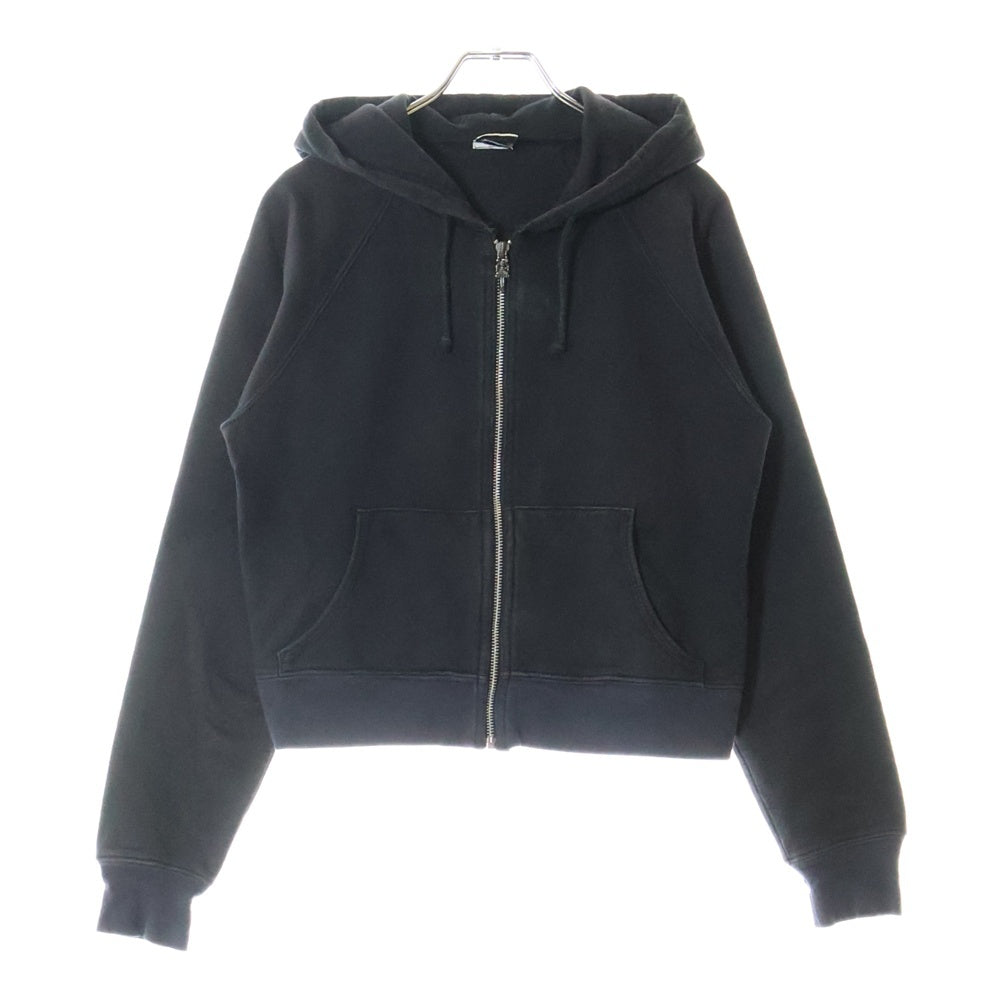 CHROME HEARTS(クロムハーツ) バック レザーパッチ ダガージップ アップ パーカー ブラック レディース