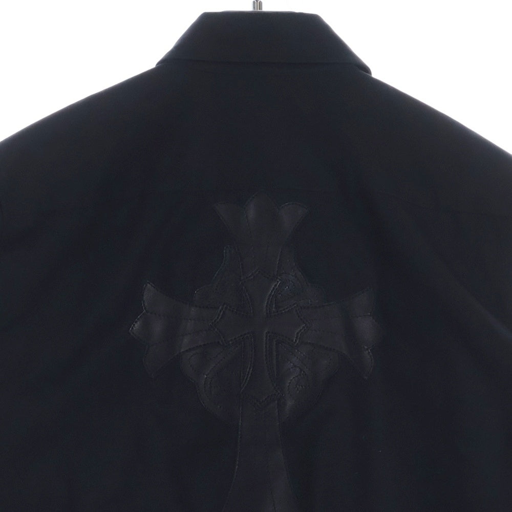 CHROME HEARTS(クロムハーツ) ×UNITED ARROWS COTTON SHIRT SP ユナイテッドアローズ コットンシャツSP バックレザーパッチ付き 長袖シャツ ブラック レディース アフター