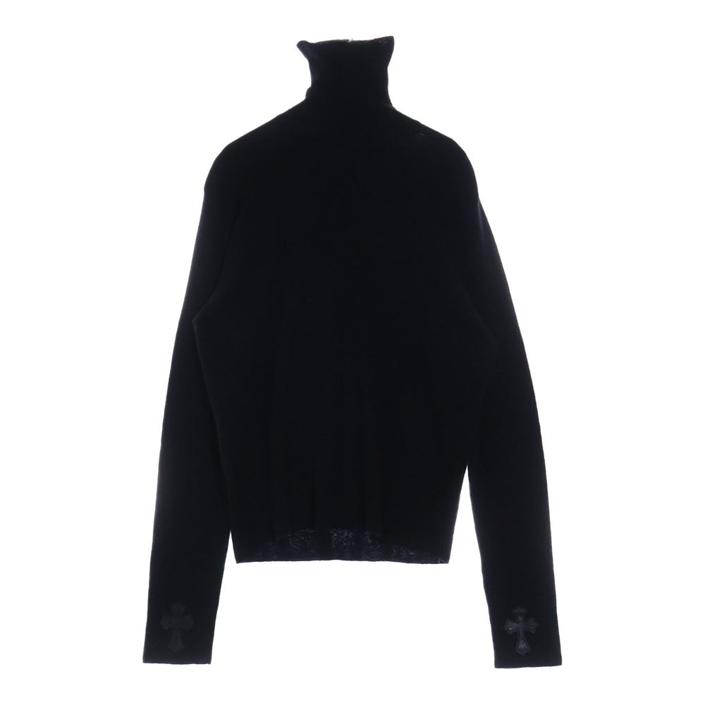 CHROME HEARTS(クロムハーツ) M-CASH LS TURTLE 袖クロスパッチ付き タートルネックセーター ニット ブラック アフター