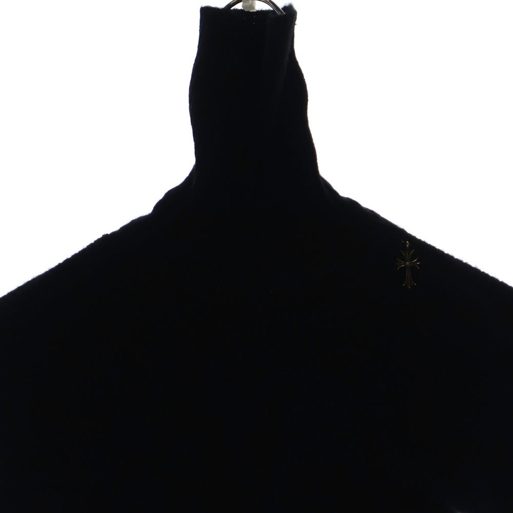 CHROME HEARTS(クロムハーツ) M CASH TRTLE ZIP タイニーCHクロス クロスパッチ付き カシミヤ タートルネックセーター ニット レディース ブラック アフター