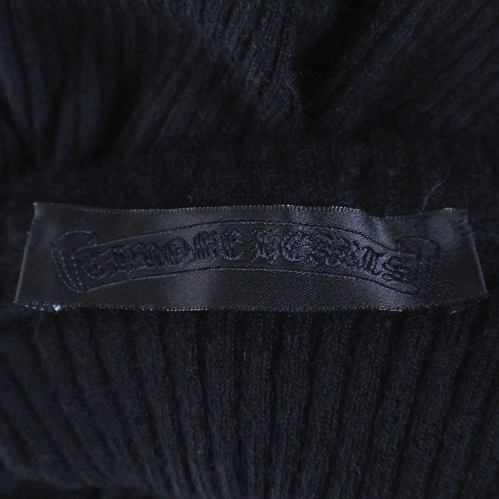 CHROME HEARTS(クロムハーツ) M CASH TRTLE ZIP タイニーCHクロス クロスパッチ付き カシミヤ タートルネックセーター ニット レディース ブラック アフター