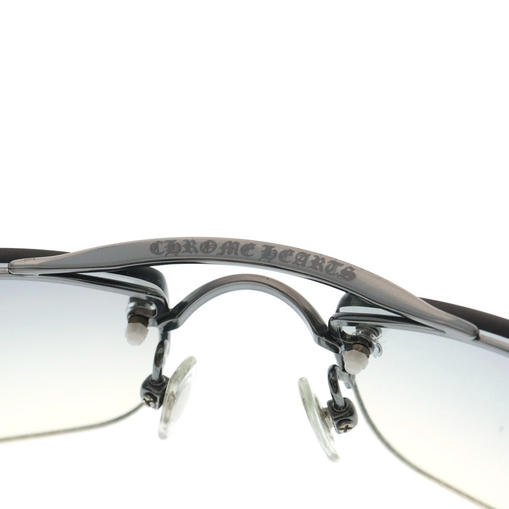 CHROME HEARTS(クロムハーツ) AMPED アンペッド レザーフレーム チタニウム サングラス アイウェア 眼鏡 ブラック/シルバー