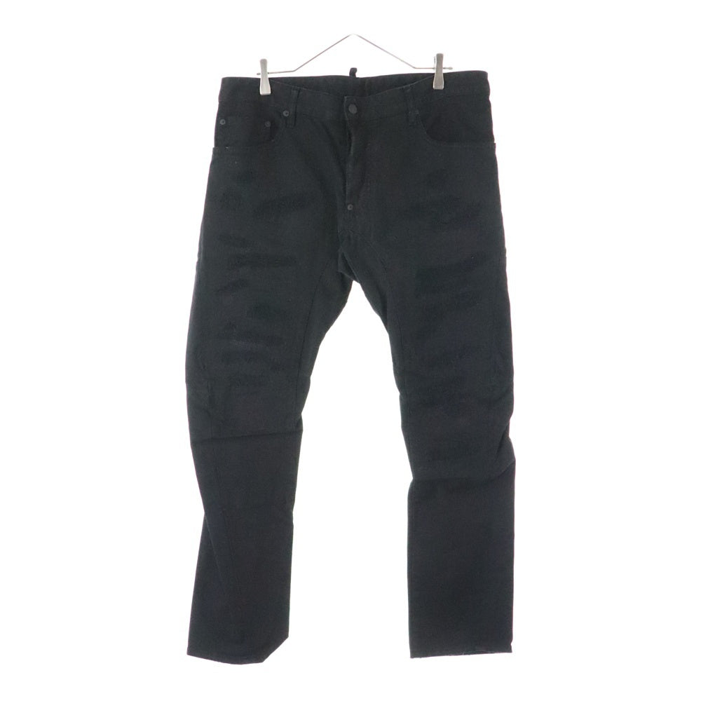 DSQUARED2(ディースクエアード) TIDY BIKER JEAN ダメージ加工 バイカー デニムスキニーパンツ ブラック S74LB0860 STN833