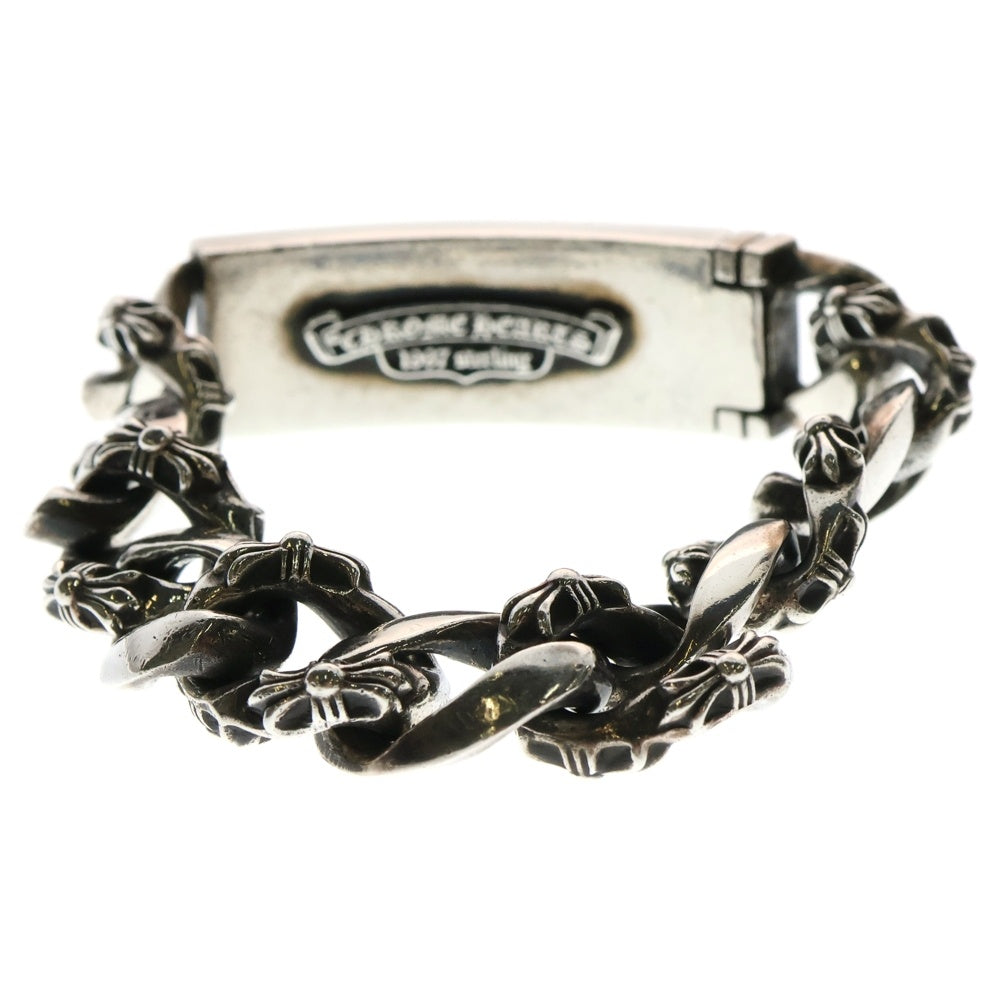 CHROME HEARTS(クロムハーツ) ID FLORAL CRS フローラルクロスIDファンシーリンク ブレスレット 11LINK シルバー BCA166