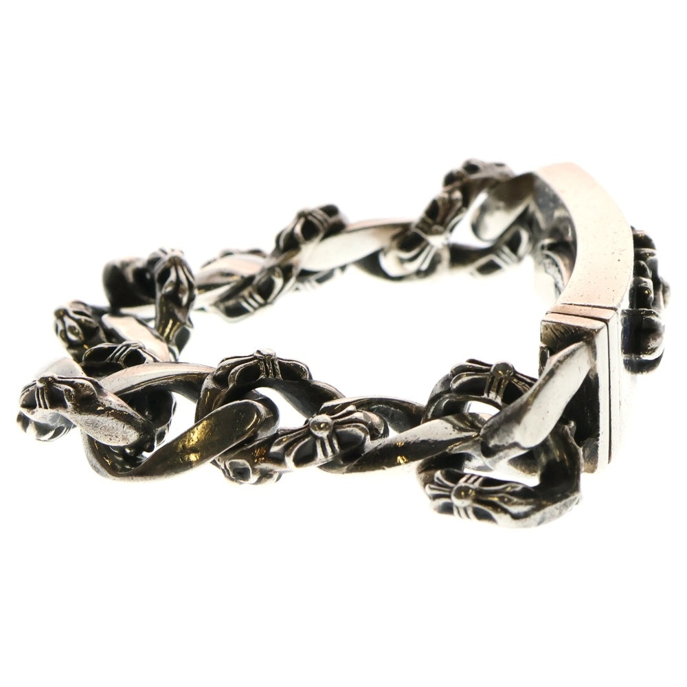 CHROME HEARTS(クロムハーツ) ID FLORAL CRS フローラルクロスIDファンシーリンク ブレスレット 11LINK シルバー BCA166