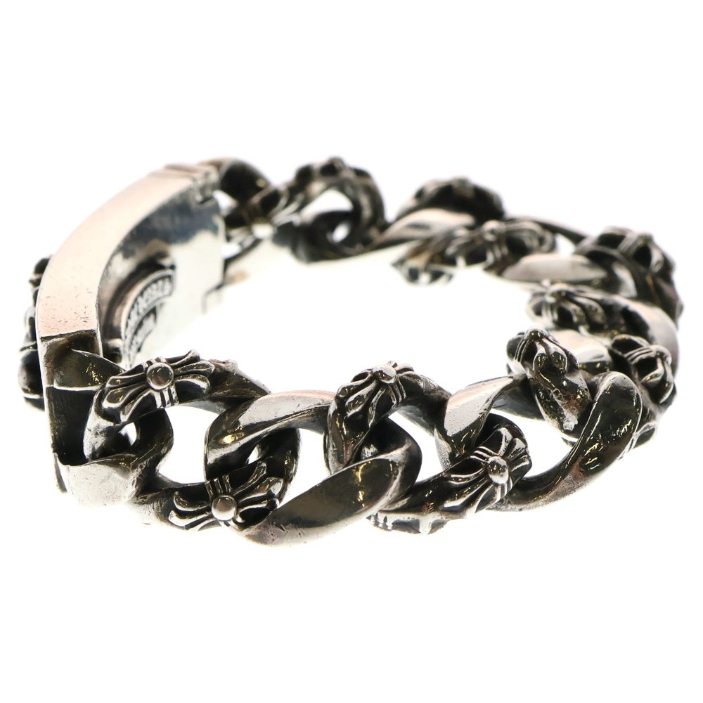 CHROME HEARTS(クロムハーツ) ID FLORAL CRS フローラルクロスIDファンシーリンク ブレスレット 11LINK シルバー BCA166